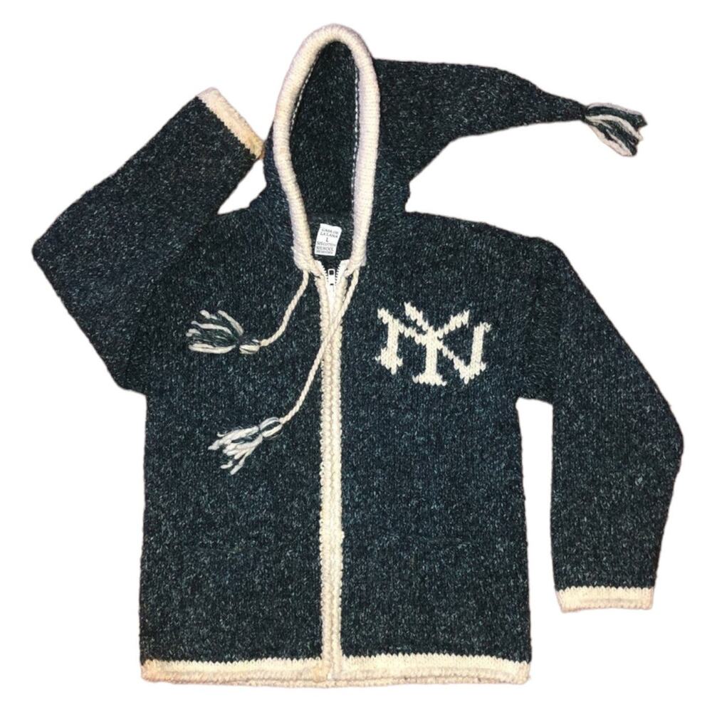 Casa De La Lana Handknit Sweater Jacket NY on it size large